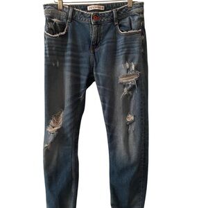 Zara straight leg super distressed jeans Sz.4